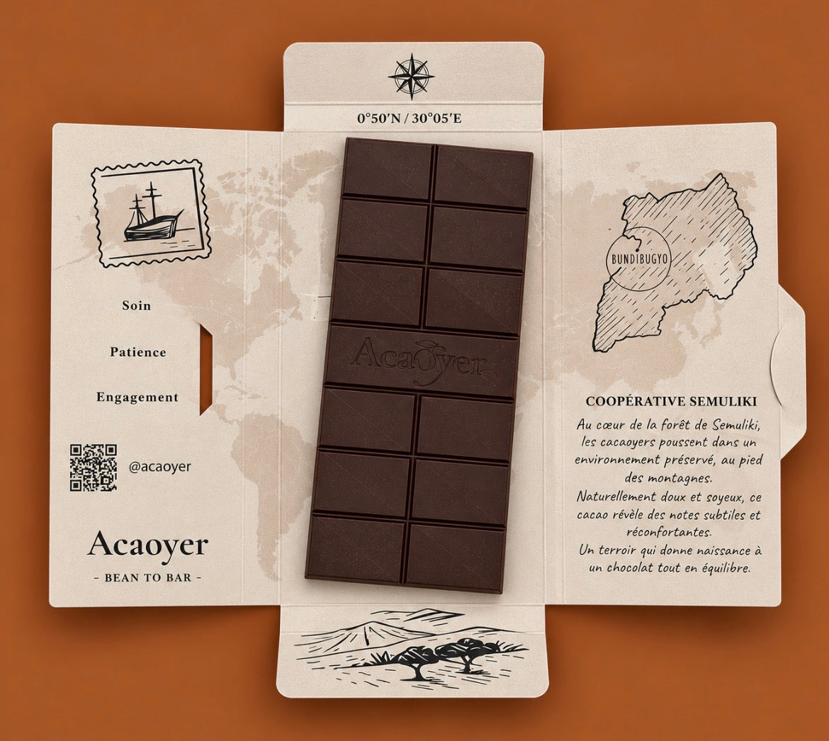 Acaoyer - Chocolat noir 100% Ouganda Bio