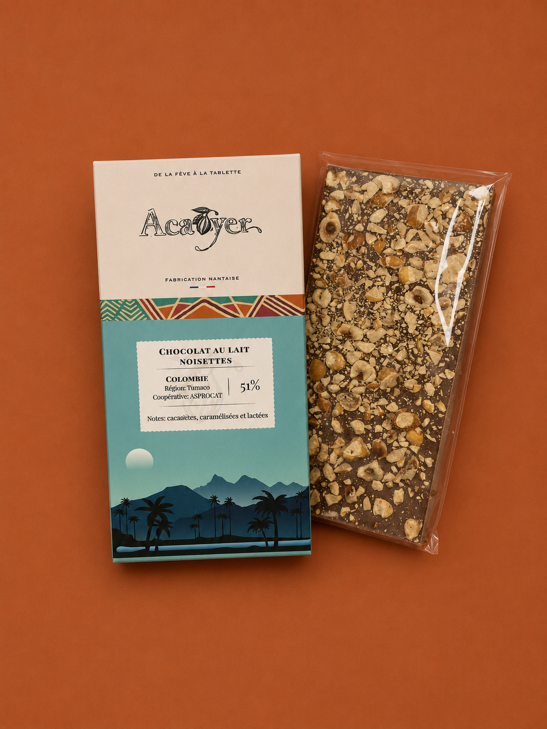Acaoyer - Chocolat au lait 51% et noisettes