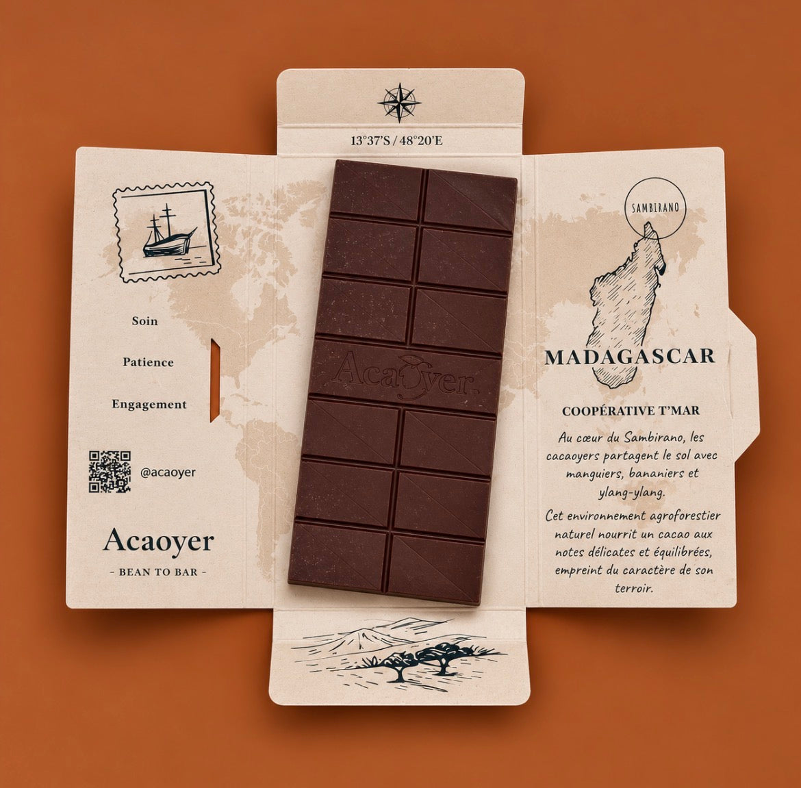 Acaoyer - Chocolat noir Fleur de Sel 70% Madagascar Bio