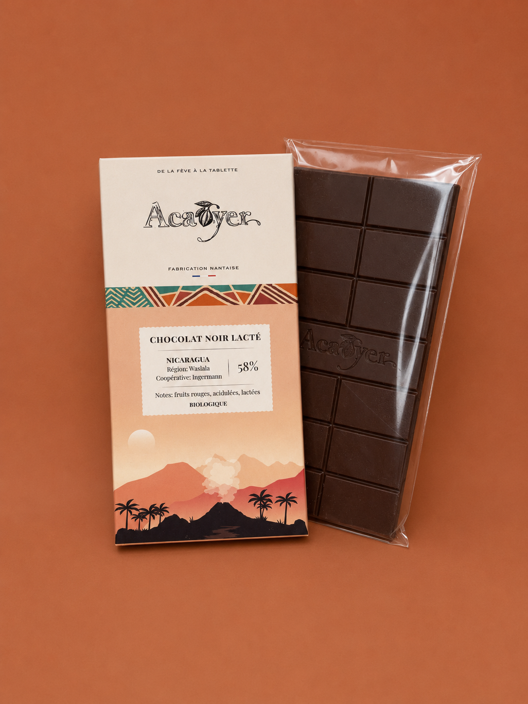 Acaoyer - Chocolat noir lacté bio 58%